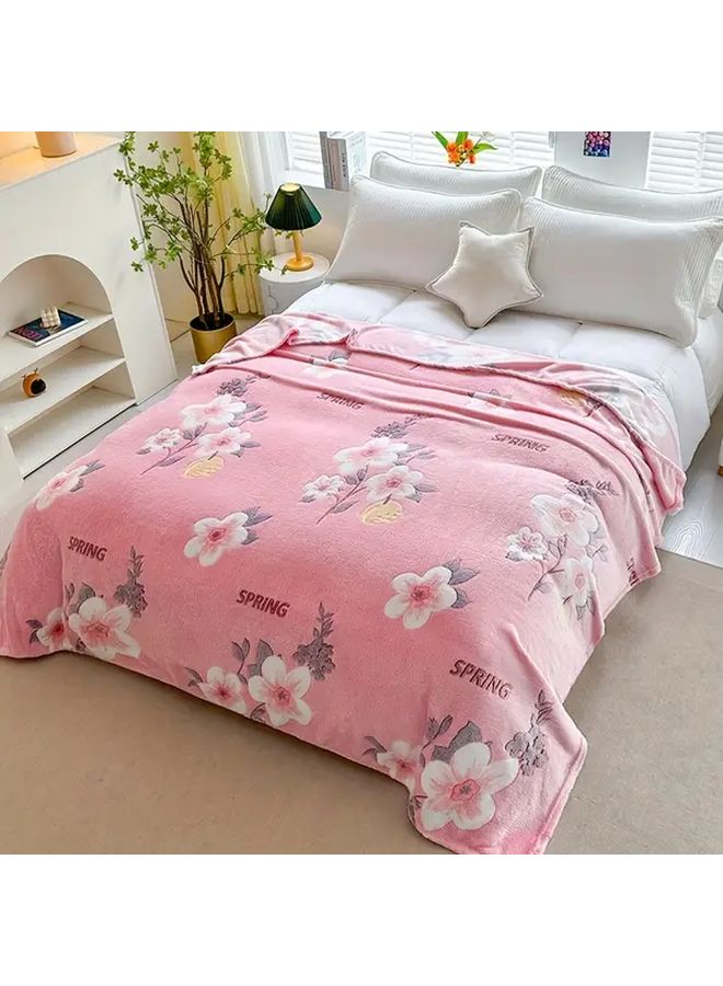 بطانية الزهور السعيدة المزهرة 59 × 79 بوصة ناعمة ودافئة ومناسبة لجميع الفصول - Image 4